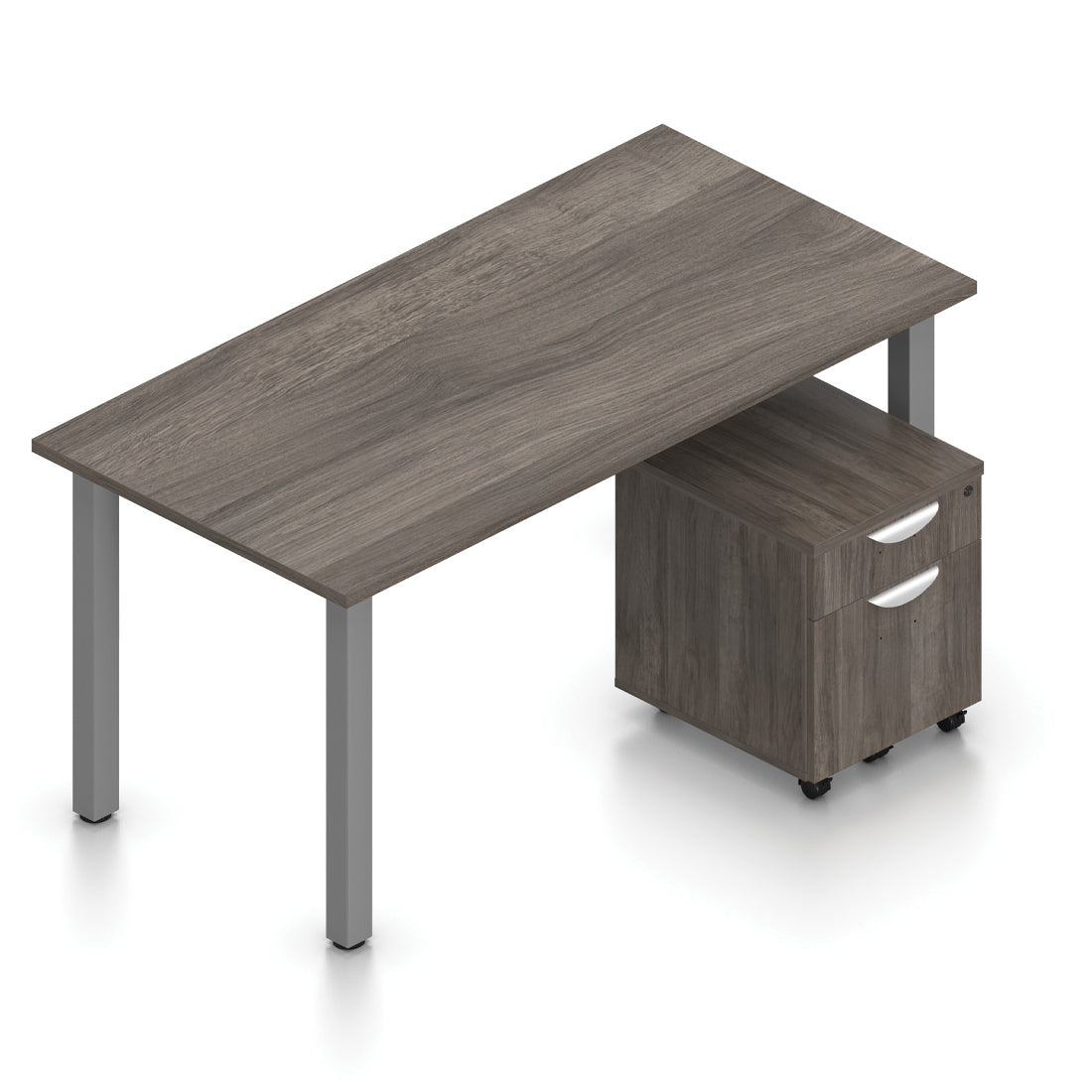 OTG 60” x 30” Rectangular Home Desk - Mobile Pedestal