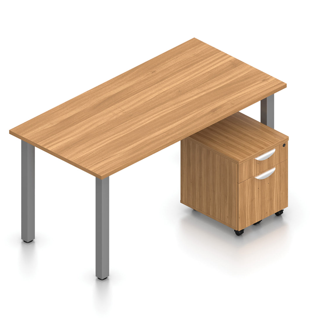 OTG 60” x 30” Rectangular Home Desk - Mobile Pedestal