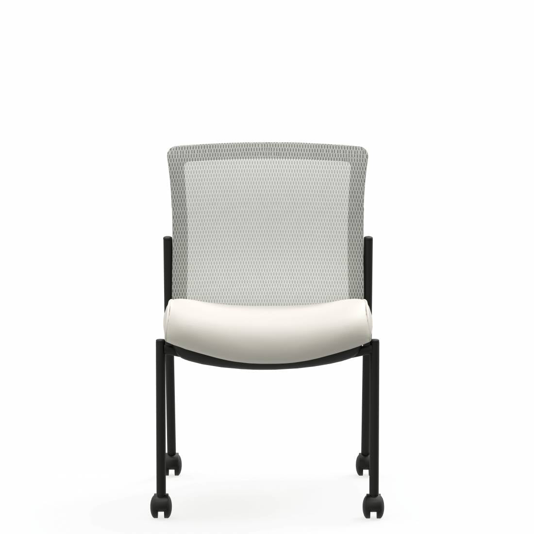 Vion Armless Mesh Back Side Chair with Casters 6324C - Vinyl