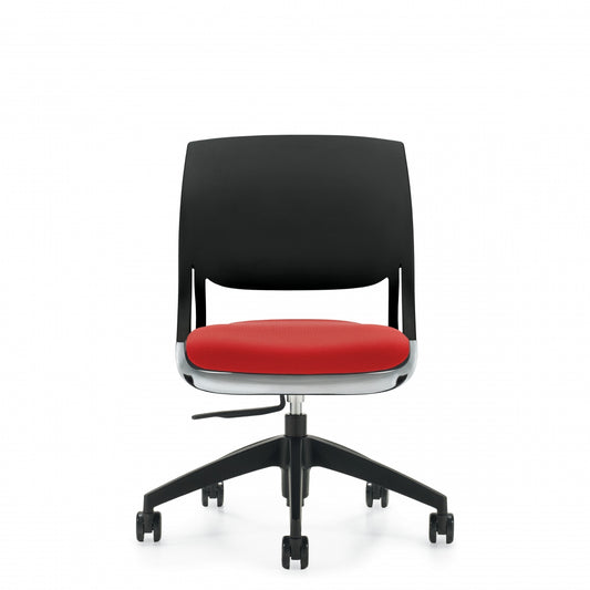 Global Novello Armless Task, Upholstered Seat & Polypropylene Back 6401