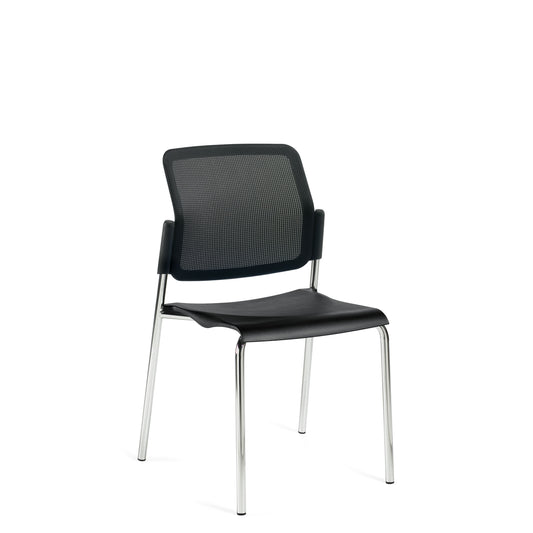 Global Sonic Armless Stacking Chair, Polypropylene Seat & Mesh Back 6508MB