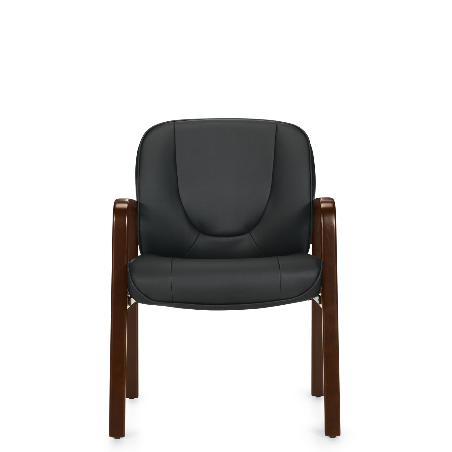 Luxhide Guest Chair with Wood Accents - OTG11770B
